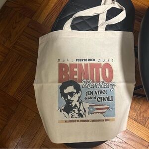 Benito Martinez Cream Tote Bag